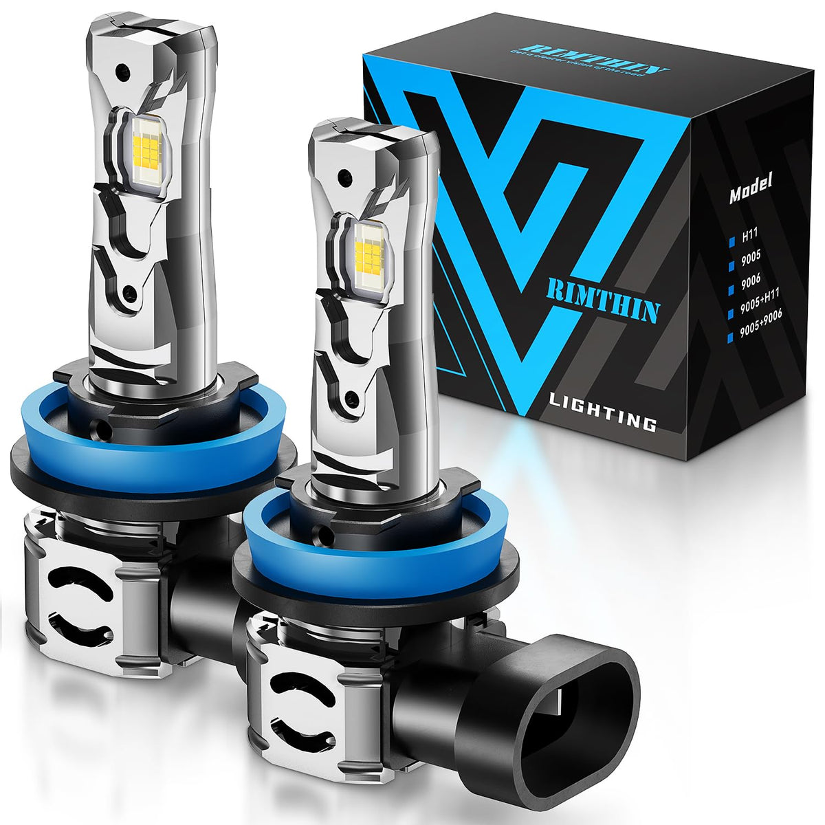 rimthin H11 bulbs front view showing plug-and-play fit and brighter beam