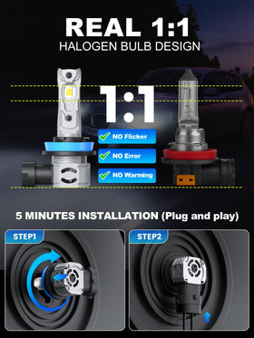 rimthin H11 bulbs illuminating a nighttime road for safer night driving