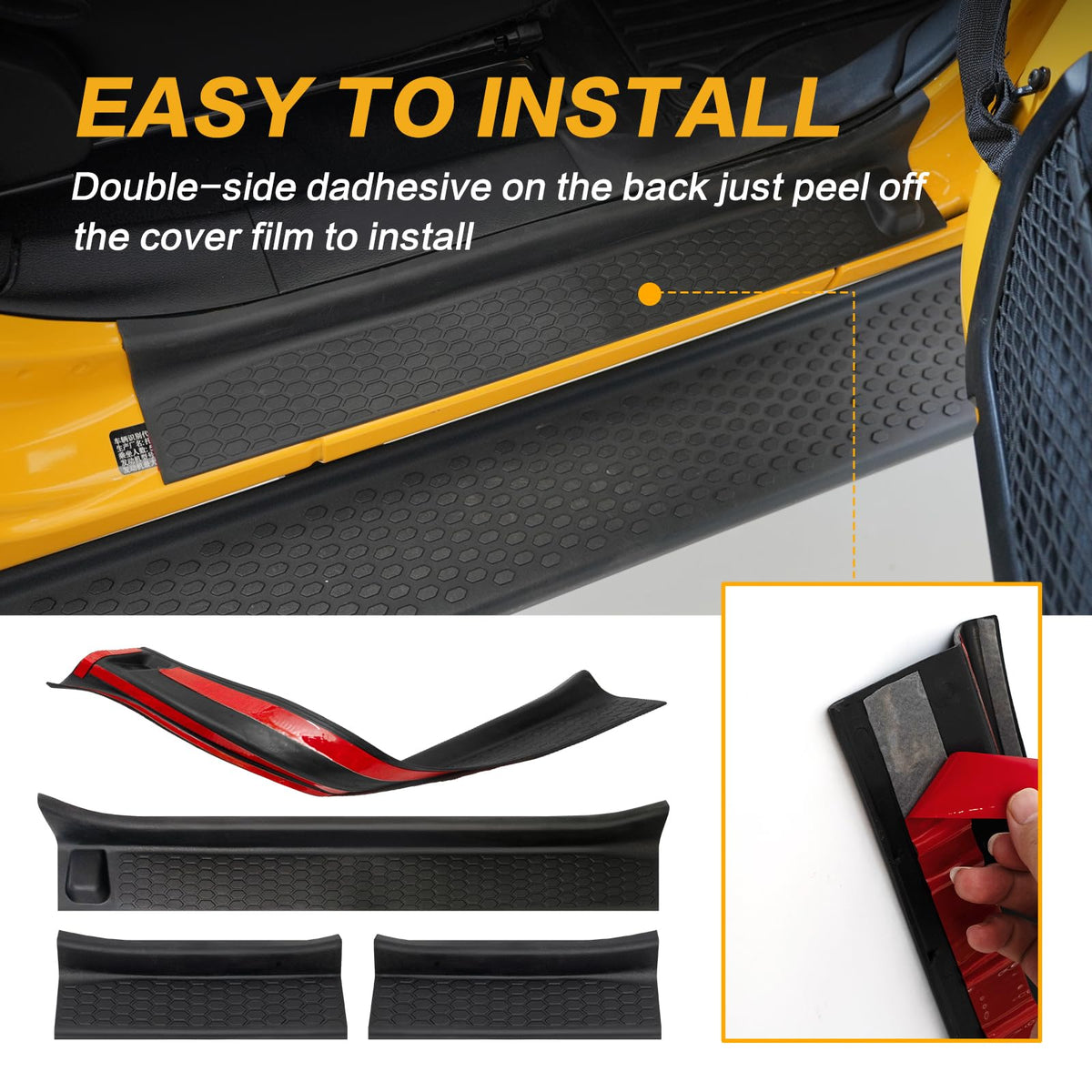 Rindoujin pressing sill guard into place demonstrating quick install benefit