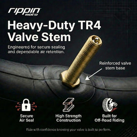 Rippin Moto inner tube installed on an 18-inch wheel demonstrating fit
