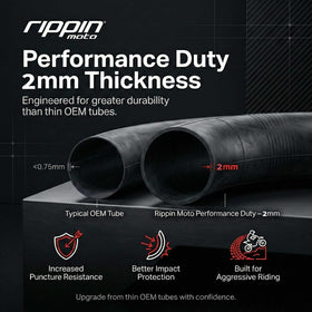 Rippin Moto TR4 valve stem close-up showing secure fitment