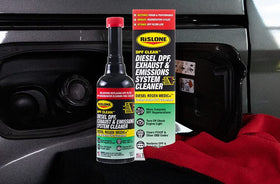 Rislone shows DPF core before and after cleaning to restore flow