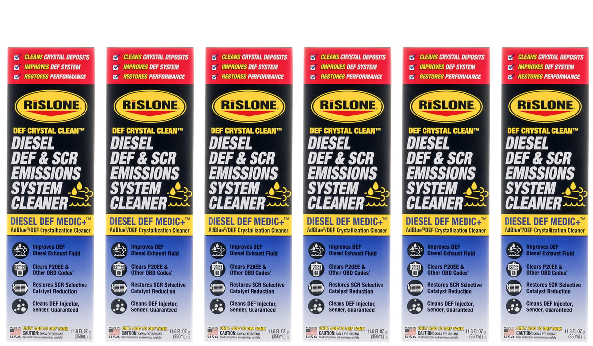 Rislone front packaging showing 6-pack with easy maintenance benefit