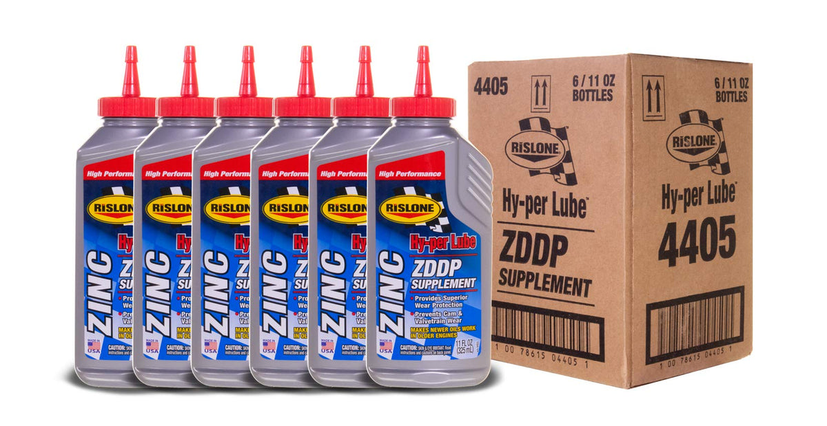 Rislone label close-up highlighting ZDDP and additive information for clarity