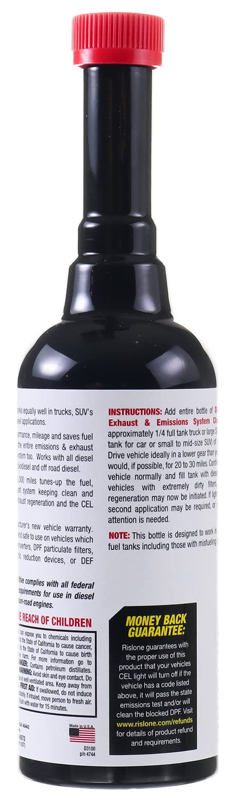 Rislone being poured into a diesel tank to improve emissions