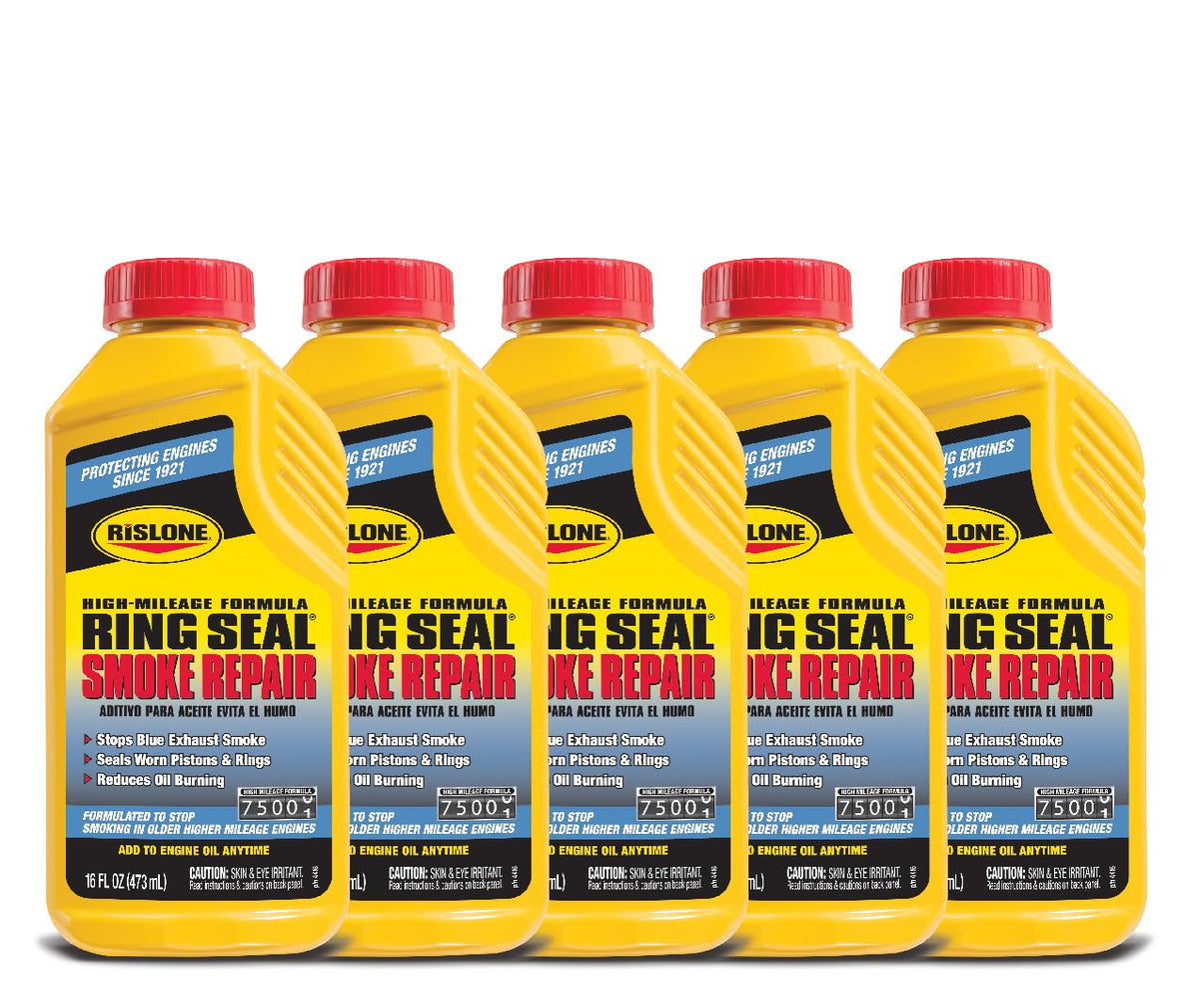 Rislone ring seal front packaging showing bottle and five-pack benefit