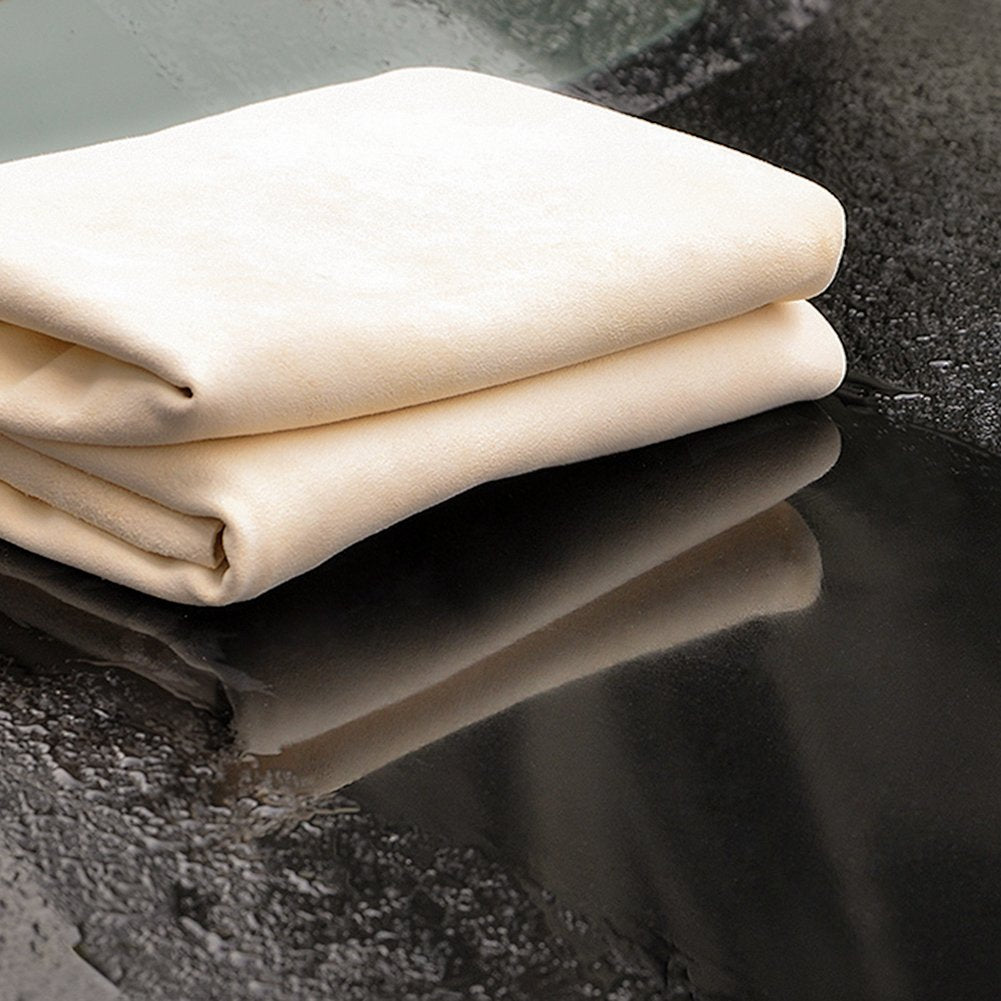 River Lake towels on garage workbench ready for detailing tasks