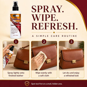Riverside Essentials close texture showing leather grain restored and smooth