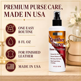 Riverside Essentials used on a handbag in a lifestyle setting for maintenance