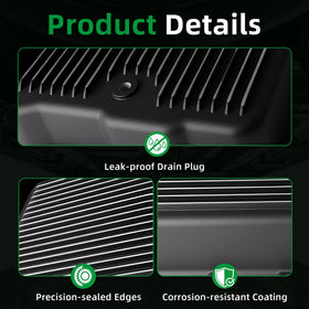 Riyhch pan installed under vehicle demonstrating direct-fit ease and leak prevention