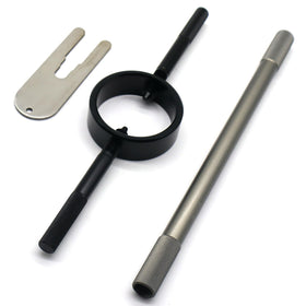 RJSPHH full kit laid out next to a ruler showing scale and compact garage-friendly size