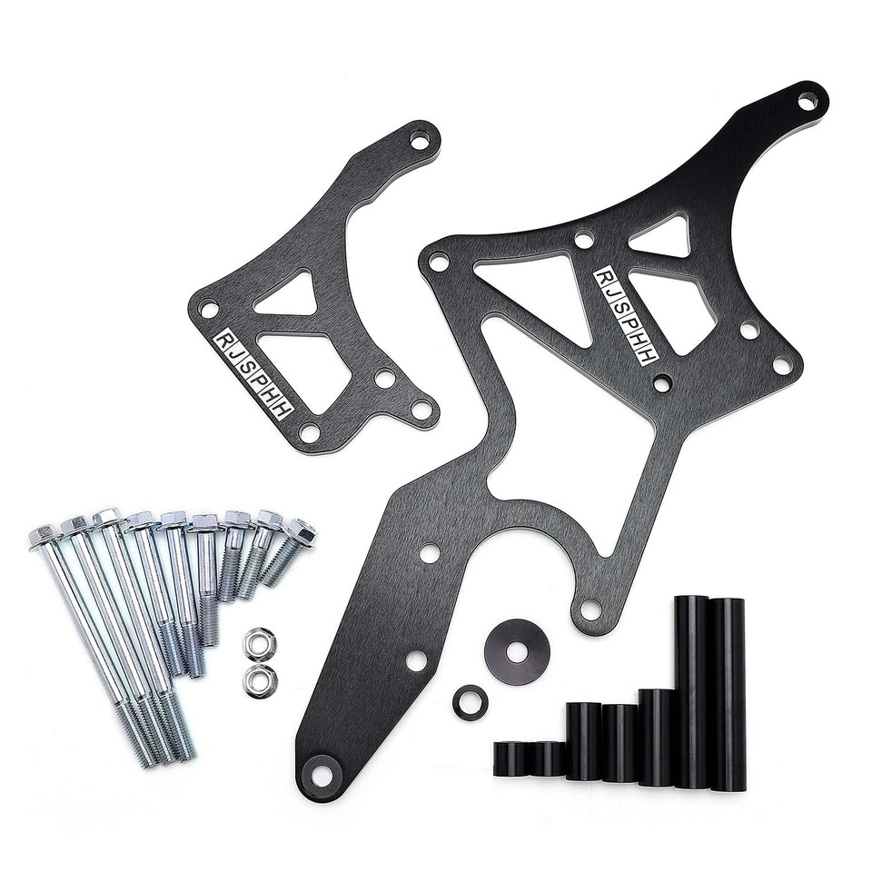 RJSPHH front view bracket showing alternator and pump alignment benefit