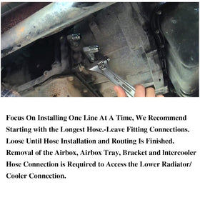 RJSPHH installed under truck showing routing, restores factory-style transmission cooling