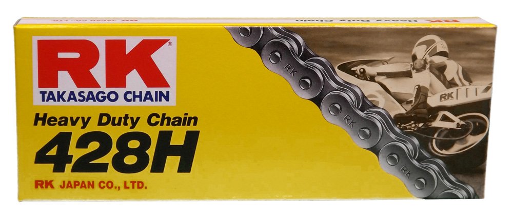 RK Racing Chain full 140-link layout showing length and clip master link for easy installation