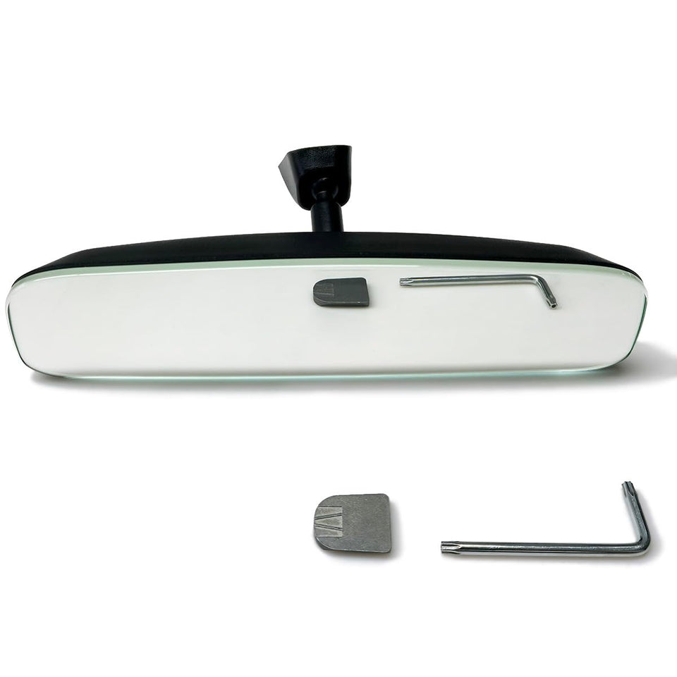 RLB-HILON front view mirror showing wide, clear reflection for improved visibility