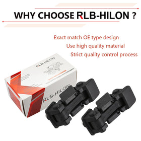 RLB-HILON hood latch packaging in branded box showing included pair and brackets
