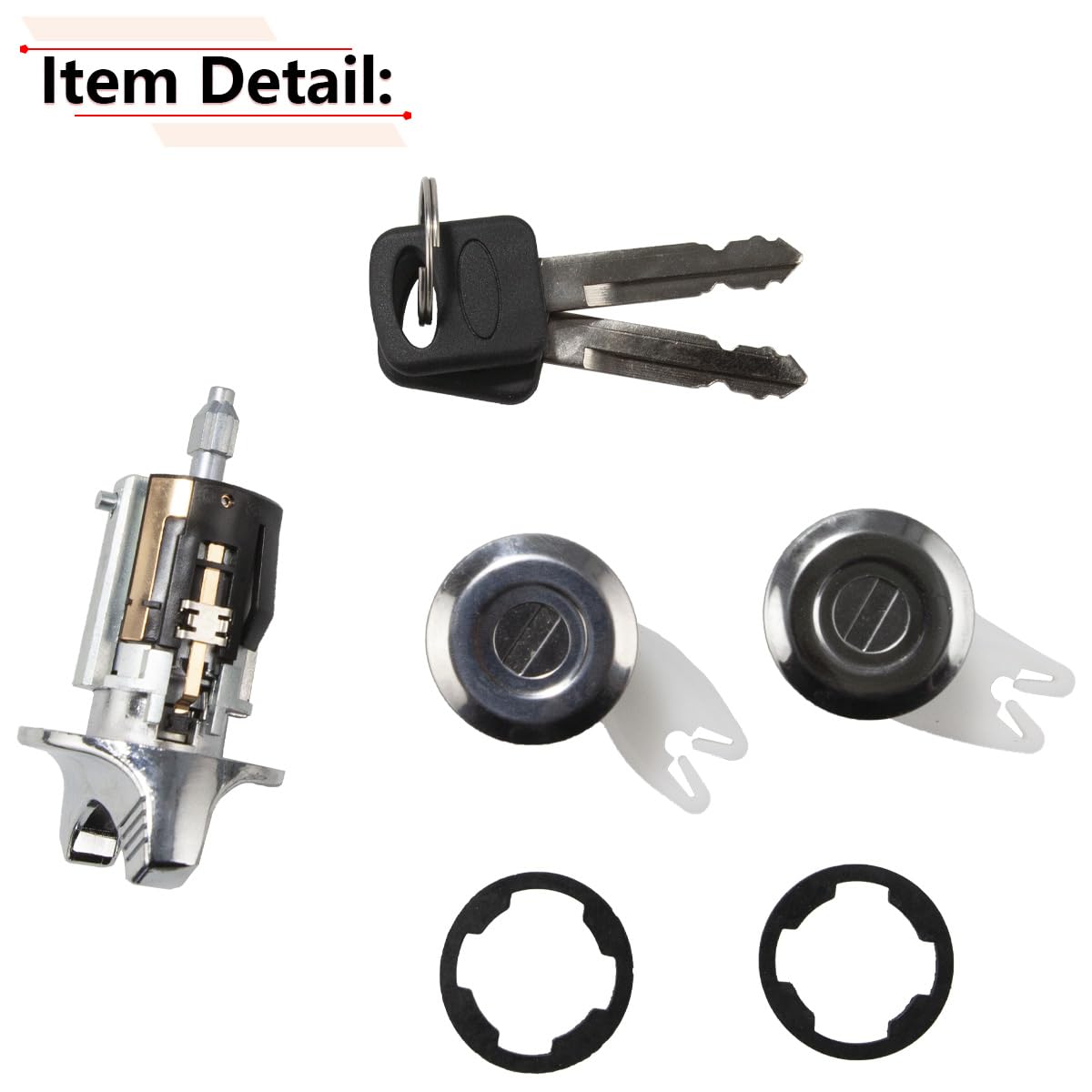 RLB-HILON two keys with lock cylinders next to ruler showing size and convenience