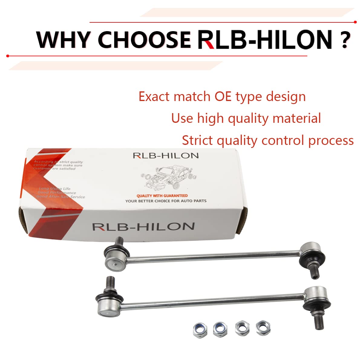mechanic replacing RLB-HILON sway bar links in garage illustrating easy installation and improved handling