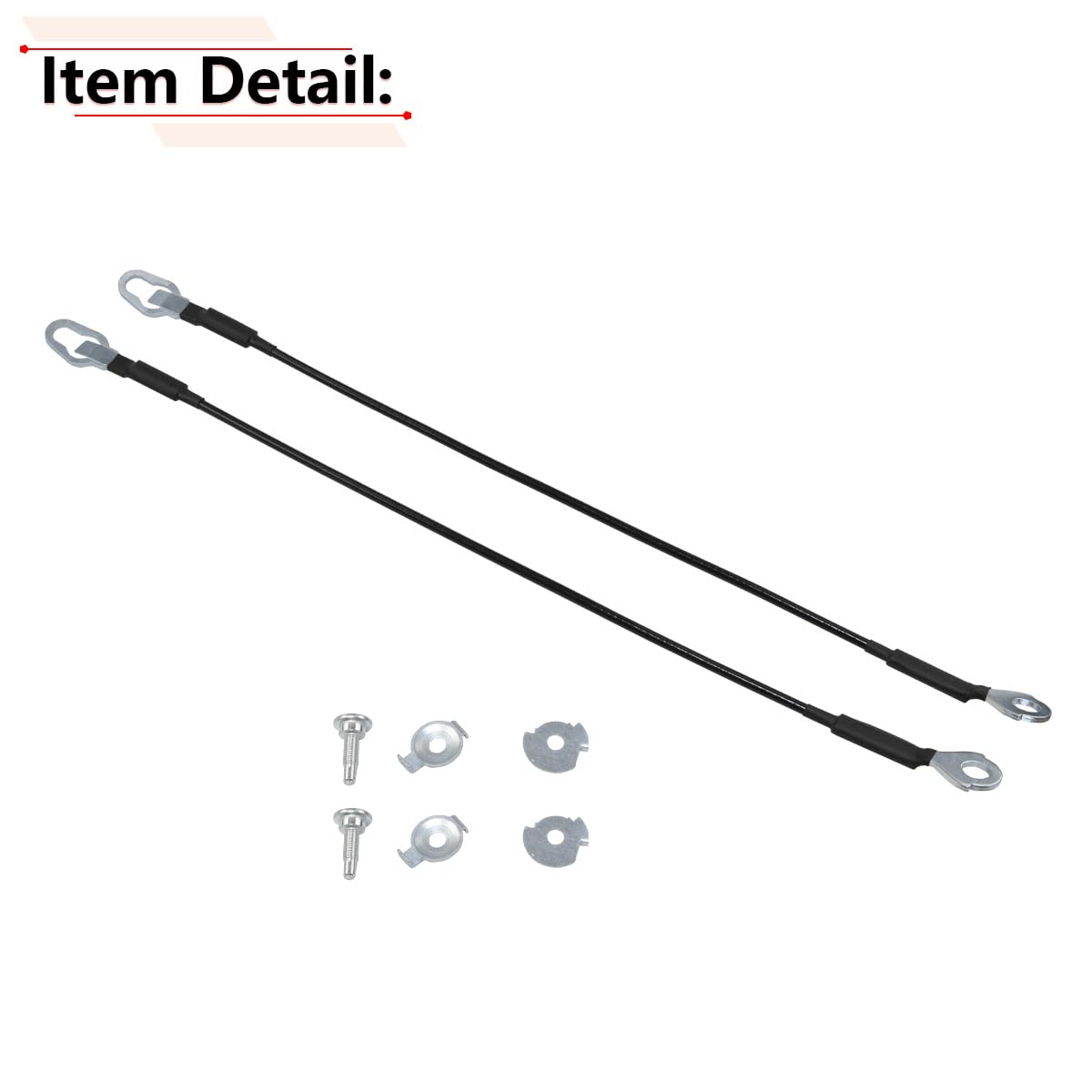 RLB-HILON tailgate cable laid beside tape measure showing accurate length