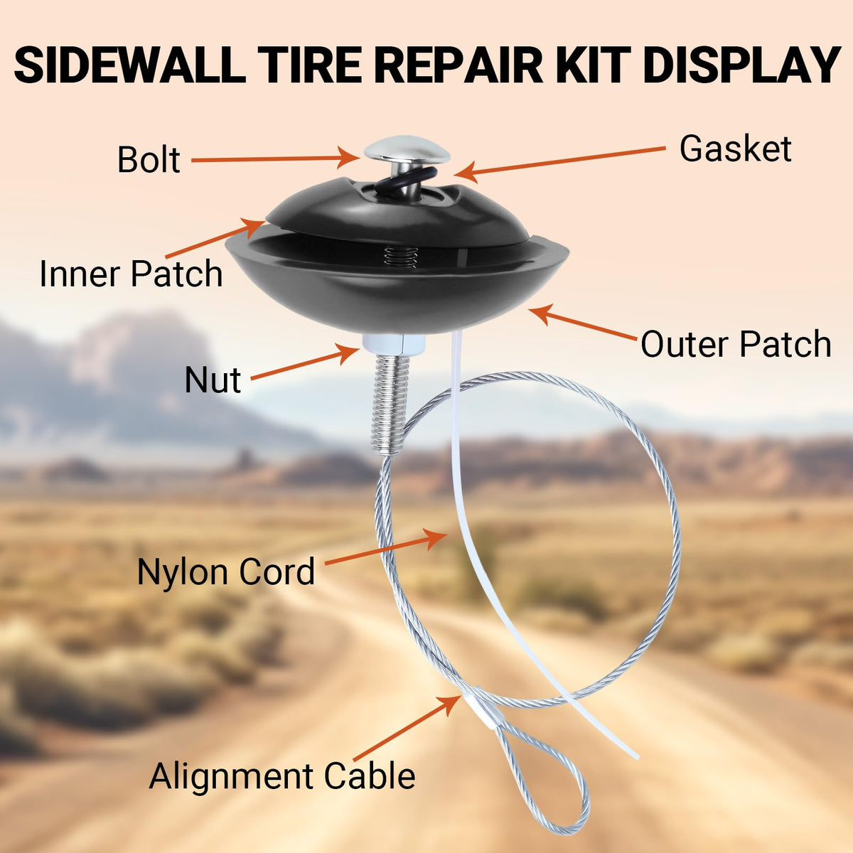 Rlcvecv installed on tire sidewall demonstrating temporary repair to reach service safely