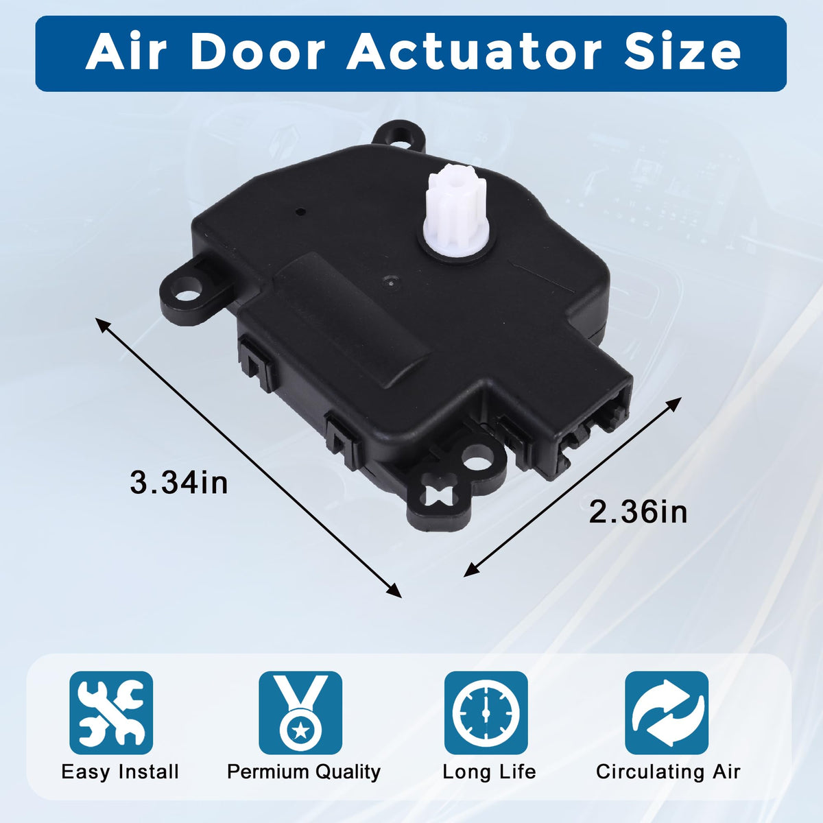RLP actuator installed in vehicle dash demonstrating proper fit