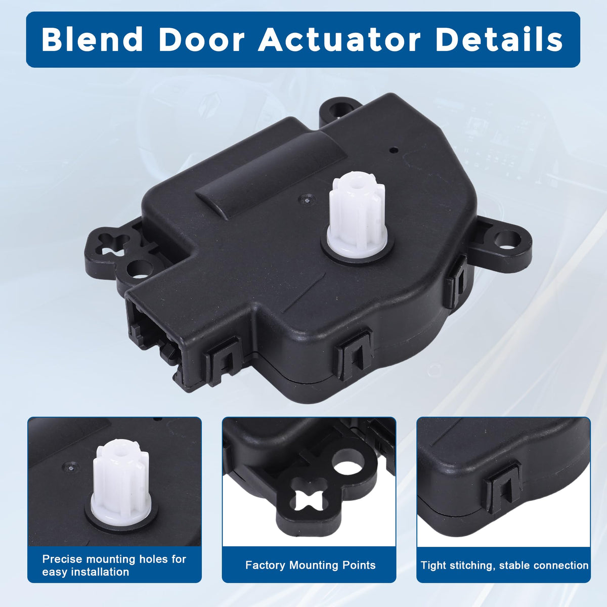 RLP actuator connector detail showing plug design for easy replacement