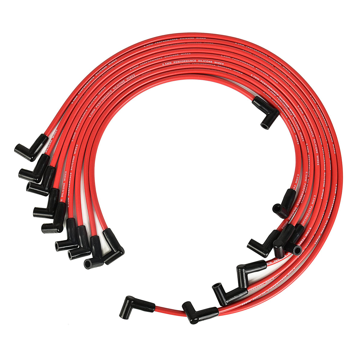 RLP front packaging of 8.5mm red spark plug wires showing complete kit benefit