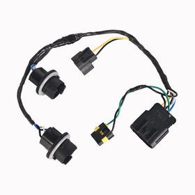 RLP headlight harness front view showing connectors and sockets for easy replacement benefit