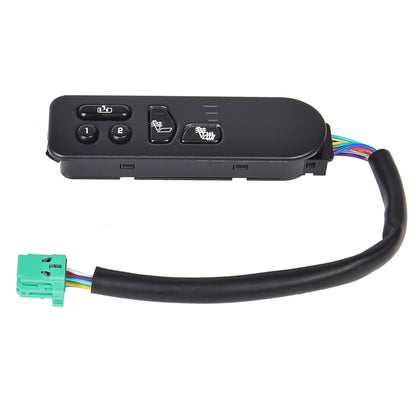 RLP heated seat switch front panel showing button layout and brand benefit