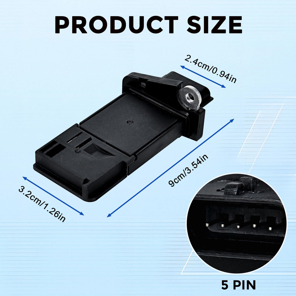 RLP MAF electrical connector closeup showing secure OEM-style plug benefit