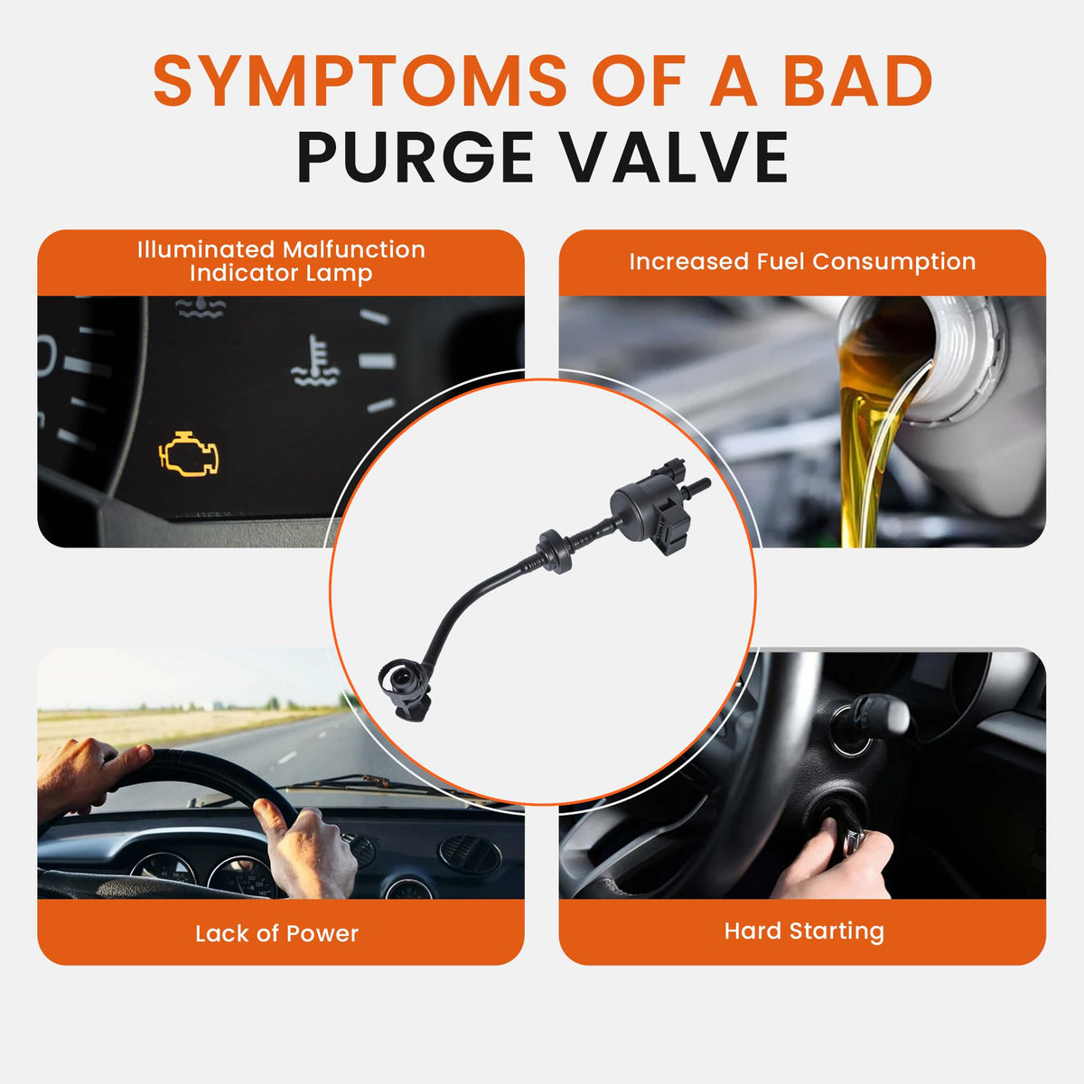 RLP purge valve near charcoal canister location aiding correct replacement
