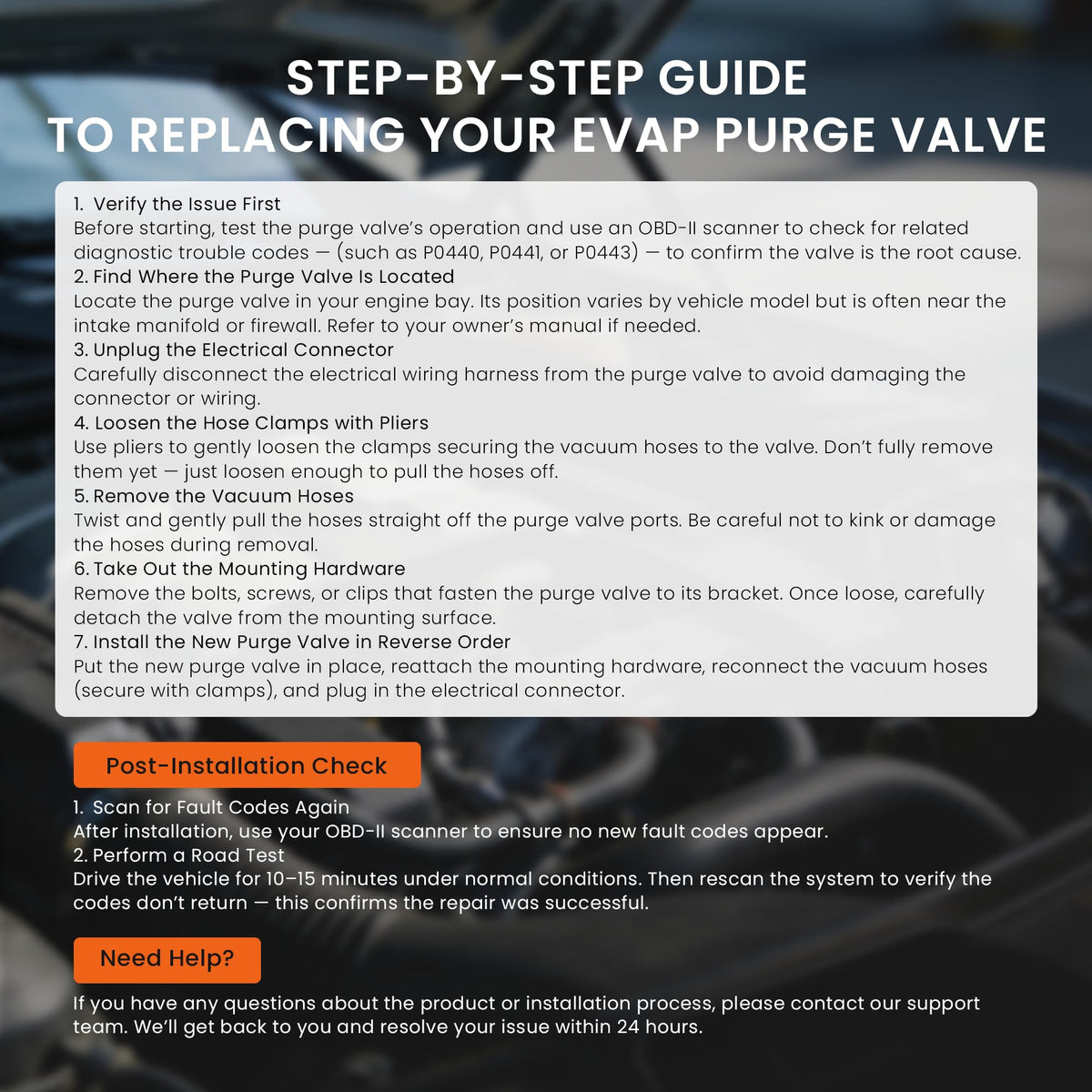 RLP purge valve packaging and single-unit contents assuring readiness