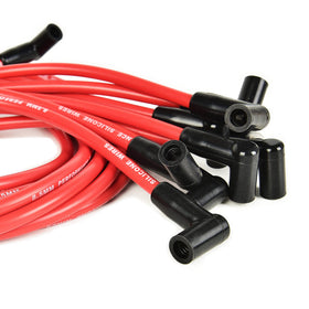 RLP close-up of red silicone jacket and fiberglass braid for heat resistance