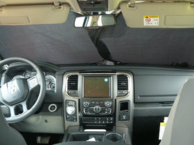 Road Charms storage pouch with folded shade showing compact portability and protective carry