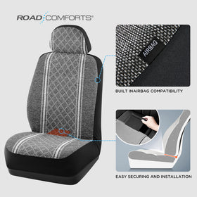 Road Comforts airbag stitching seam demonstrating side airbag compatibility