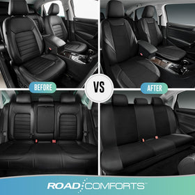 Road Comforts close-up of leather texture delivering premium feel