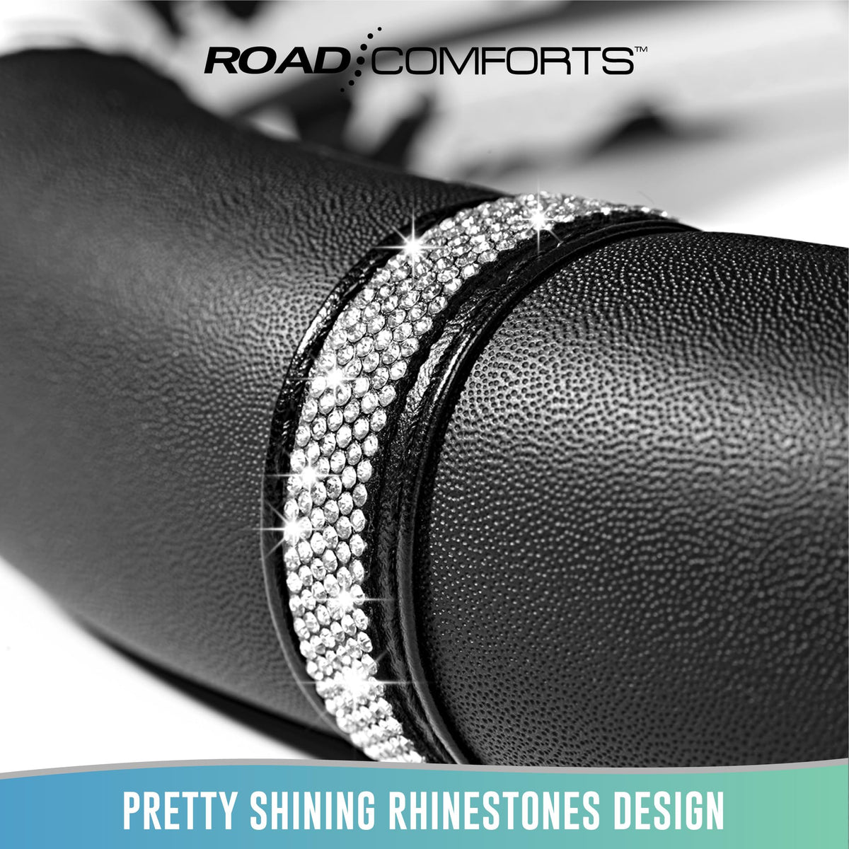 Road Comforts cover installed in car interior enhancing style and driving comfort