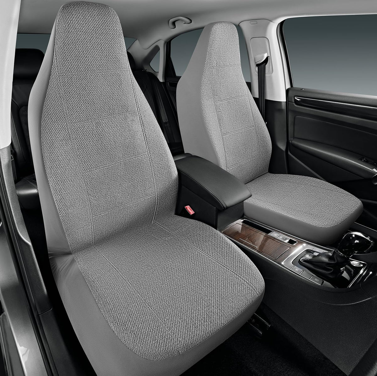 Road Comforts front seat cover front view shows clean protection and fresh look