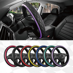 Road Comforts installed in vehicle interior adding sporty two-tone accent and comfort