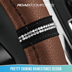 Road Comforts installed on steering wheel front view, improved grip and style