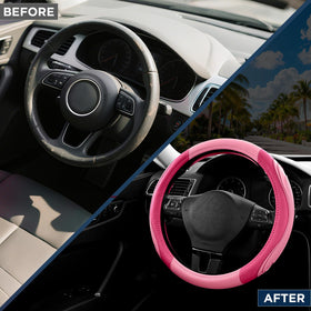 Road Comforts installed on steering wheel showing improved grip benefit