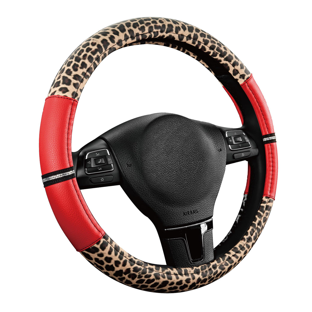 Road Comforts close-up of leopard PVC leather texture for improved grip