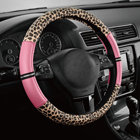 Road Comforts pink leopard front view showing bold print and full coverage benefit