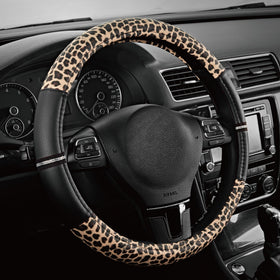 Road Comforts leopard cover front view showing stylish pattern and improved grip