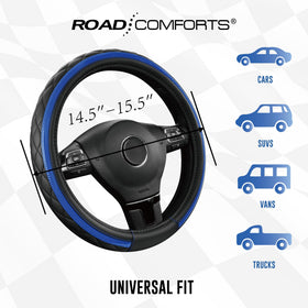 Road Comforts lifestyle shot of driver hands demonstrating better control