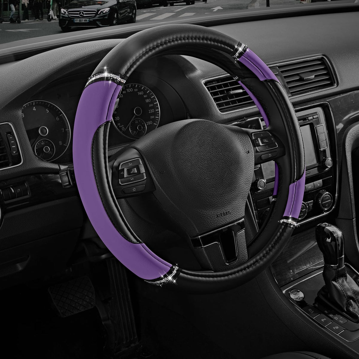 Road Comforts lifestyle shot in car interior showing stylish upgrade benefit