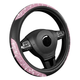 Road Comforts front view showing light pink glitter cover and elegant finish, enhances interior