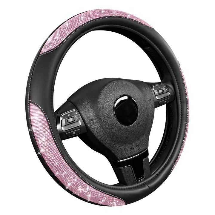 Road Comforts front view showing light pink glitter cover and elegant finish, enhances interior