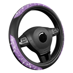 Road Comforts front view of purple glitter cover showing stylish fit and protection