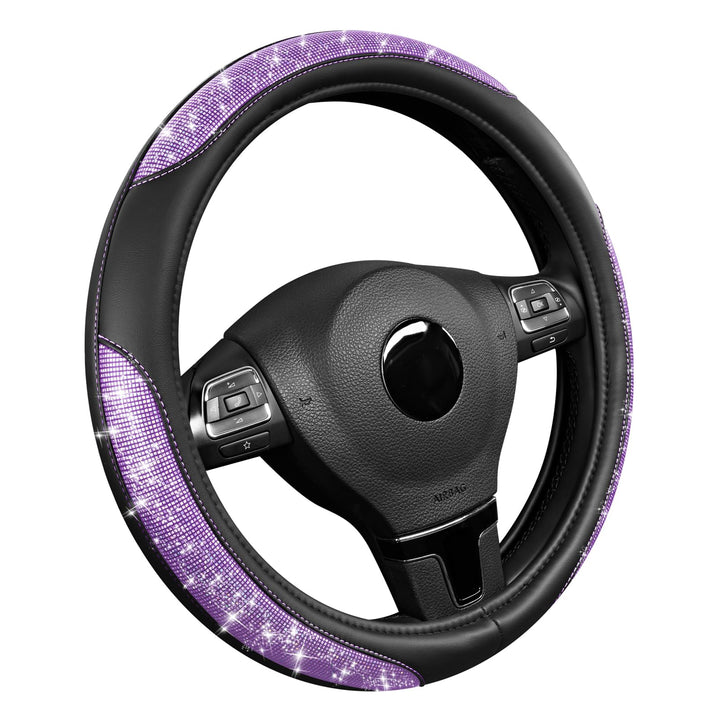 Road Comforts front view of purple glitter cover showing stylish fit and protection